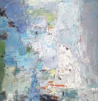 Light blue decorative painting